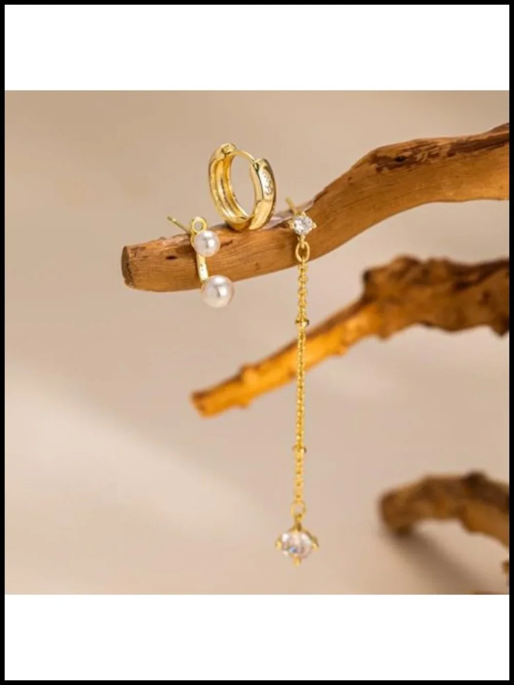 Pearl Drop Dangle Earrings 14K Gold Plated CZ Accent Bridal Jewelry